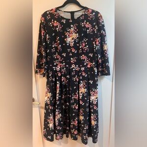 Floral Black Dress